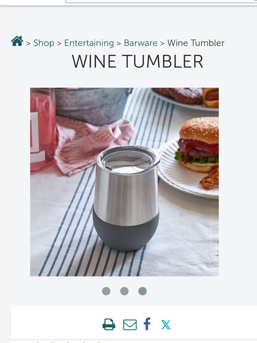 Pampered chef Insulated Stainless Steel Wine Tumbler with lids - set of 2